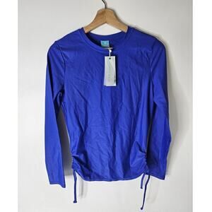 Coastal Blue Sportswear Women's Long Sleeve Swimming Top Blue size S Tight Fit
